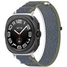 For Samsung Galaxy Watch Ultra 47mm Hook and Loop Fastener Loop Nylon Watch Band(Green+Grey) - 1