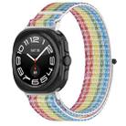 For Samsung Galaxy Watch 7 Ultra 47mm Loop Nylon Hook and Loop Fastener Watch Band(Rainbow) - 1