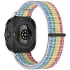 For Samsung Galaxy Watch 7 Ultra 47mm Loop Nylon Hook and Loop Fastener Watch Band(Rainbow) - 2