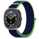 For Samsung Galaxy Watch 7 Ultra 47mm Loop Nylon Hook and Loop Fastener Watch Band(Lime) - 1