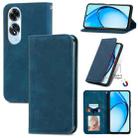 For OPPO A60 Retro Skin Feel Magnetic Flip Leather Phone Case(Blue) - 1