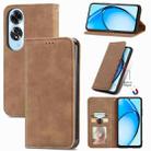 For OPPO A60 Retro Skin Feel Magnetic Flip Leather Phone Case(Brown) - 1