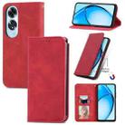 For OPPO A60 Retro Skin Feel Magnetic Flip Leather Phone Case(Red) - 1