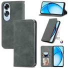 For OPPO A60 Retro Skin Feel Magnetic Flip Leather Phone Case(Gray) - 1