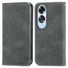 For OPPO A60 Retro Skin Feel Magnetic Flip Leather Phone Case(Gray) - 2