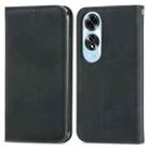 For OPPO A60 Retro Skin Feel Magnetic Flip Leather Phone Case(Black) - 2