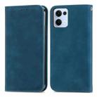 For OPPO Reno13 Retro Skin Feel Magnetic Flip Leather Phone Case(Blue) - 2