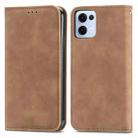 For OPPO Reno13 Retro Skin Feel Magnetic Flip Leather Phone Case(Brown) - 2