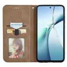 For OPPO Reno13 Retro Skin Feel Magnetic Flip Leather Phone Case(Brown) - 3