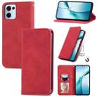 For OPPO Reno13 Retro Skin Feel Magnetic Flip Leather Phone Case(Red) - 1