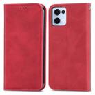 For OPPO Reno13 Retro Skin Feel Magnetic Flip Leather Phone Case(Red) - 2