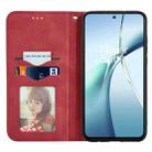 For OPPO Reno13 Retro Skin Feel Magnetic Flip Leather Phone Case(Red) - 3