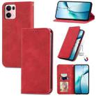 For OPPO Reno13 Pro Retro Skin Feel Magnetic Flip Leather Phone Case(Red) - 1