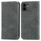 For OPPO Reno13 F Retro Skin Feel Magnetic Flip Leather Phone Case(Gray) - 2