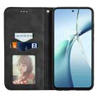 For OPPO Reno13 F Retro Skin Feel Magnetic Flip Leather Phone Case(Black) - 3