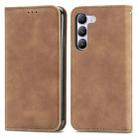 For vivo V40 SE Retro Skin Feel Magnetic Flip Leather Phone Case(Brown) - 2