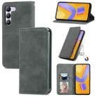 For vivo V40 SE Retro Skin Feel Magnetic Flip Leather Phone Case(Gray) - 1