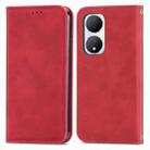 For vivo Y100 5G IND Retro Skin Feel Magnetic Flip Leather Phone Case(Red) - 1