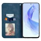 For Honor 90 Lite Retro Skin Feel Magnetic Flip Leather Phone Case(Blue) - 3