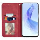 For Honor 90 Lite Retro Skin Feel Magnetic Flip Leather Phone Case(Red) - 3