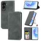 For Honor 90 Lite Retro Skin Feel Magnetic Flip Leather Phone Case(Gray) - 1