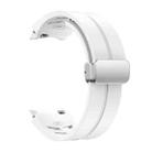 For Samsung Galaxy Watch FE 40mm Richard Magnetic Folding Silver Buckle Silicone Watch Band(White) - 3