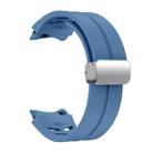 For Samsung Galaxy Watch FE 40mm Richard Magnetic Folding Silver Buckle Silicone Watch Band(Blue) - 3