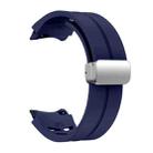 For Samsung Galaxy Watch FE 40mm Richard Magnetic Folding Silver Buckle Silicone Watch Band(Midnight Blue) - 3