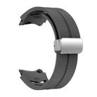 For Samsung Galaxy Watch FE 40mm Richard Magnetic Folding Silver Buckle Silicone Watch Band(Space Gray) - 3