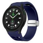 For Sansung Galaxy Watch 5 Pro Golf Edition Richard Magnetic Folding Silver Buckle Silicone Watch Band(Midnight Blue) - 1