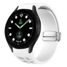 For Samsung Galaxy Watch 5 Golf Edition Richard Magnetic Folding Silver Buckle Silicone Watch Band(White) - 1