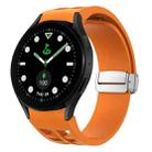 For Samsung Galaxy Watch 5 Golf Edition Richard Magnetic Folding Silver Buckle Silicone Watch Band(Orange) - 1