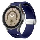 For Sansung Galaxy Watch 5 Pro 45mm Richard Magnetic Folding Silver Buckle Silicone Watch Band(Midnight Blue) - 1