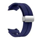 For Sansung Galaxy Watch 5 Pro 45mm Richard Magnetic Folding Silver Buckle Silicone Watch Band(Midnight Blue) - 3