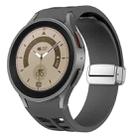 For Sansung Galaxy Watch 5 Pro 45mm Richard Magnetic Folding Silver Buckle Silicone Watch Band(Space Gray) - 1