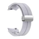 For Samsung Galaxy Watch 7 40 / 44mm Richard Magnetic Folding Silver Buckle Silicone Watch Band(Light Gray) - 3