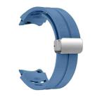 For Samsung Galaxy Watch 7 40 / 44mm Richard Magnetic Folding Silver Buckle Silicone Watch Band(Blue) - 3