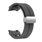 For Samsung Galaxy Watch 7 40 / 44mm Richard Magnetic Folding Silver Buckle Silicone Watch Band(Space Gray) - 3