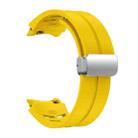 For Samsung Galaxy Watch 4 40 / 44mm Richard Magnetic Folding Silver Buckle Silicone Watch Band(Yellow) - 3