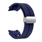 For Samsung Galaxy Watch 4 Classic 42 / 46mm Richard Magnetic Folding Silver Buckle Silicone Watch Band(Midnight Blue) - 3