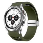 For Samsung Galaxy Watch 4 Classic 42 / 46mm Richard Magnetic Folding Silver Buckle Silicone Watch Band(Army Green) - 1