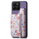For Honor X8b Retro Painted Zipper Wallet Back Phone Case(Purple) - 1