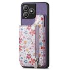 For Honor X50i+ Retro Painted Zipper Wallet Back Phone Case(Purple) - 1