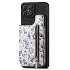 For Honor X8 5G Retro Painted Zipper Wallet Back Phone Case(Black) - 1