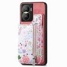 For Honor X40i Retro Painted Zipper Wallet Back Phone Case(Pink) - 1