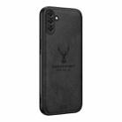 For Samsung Galaxy S24 FE 5G Deer Head Cloth Skin All-inclusive Phone Case(Black) - 1