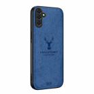 For Samsung Galaxy A16 Deer Head Cloth Skin All-inclusive Phone Case(Blue) - 1