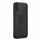 For Samsung Galaxy S25 5G Deer Head Cloth Skin All-inclusive Phone Case(Black) - 1