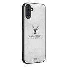 For Samsung Galaxy S25 5G Deer Head Cloth Skin All-inclusive Phone Case(White) - 1