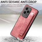 For Honor 200 Lite Golbal Retro Wristband Holder Leather Back Phone Case(Pink) - 3